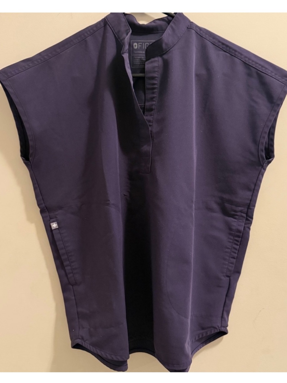 FIGS Deep Navy Mandarin-Collar Sleeveless Tunic